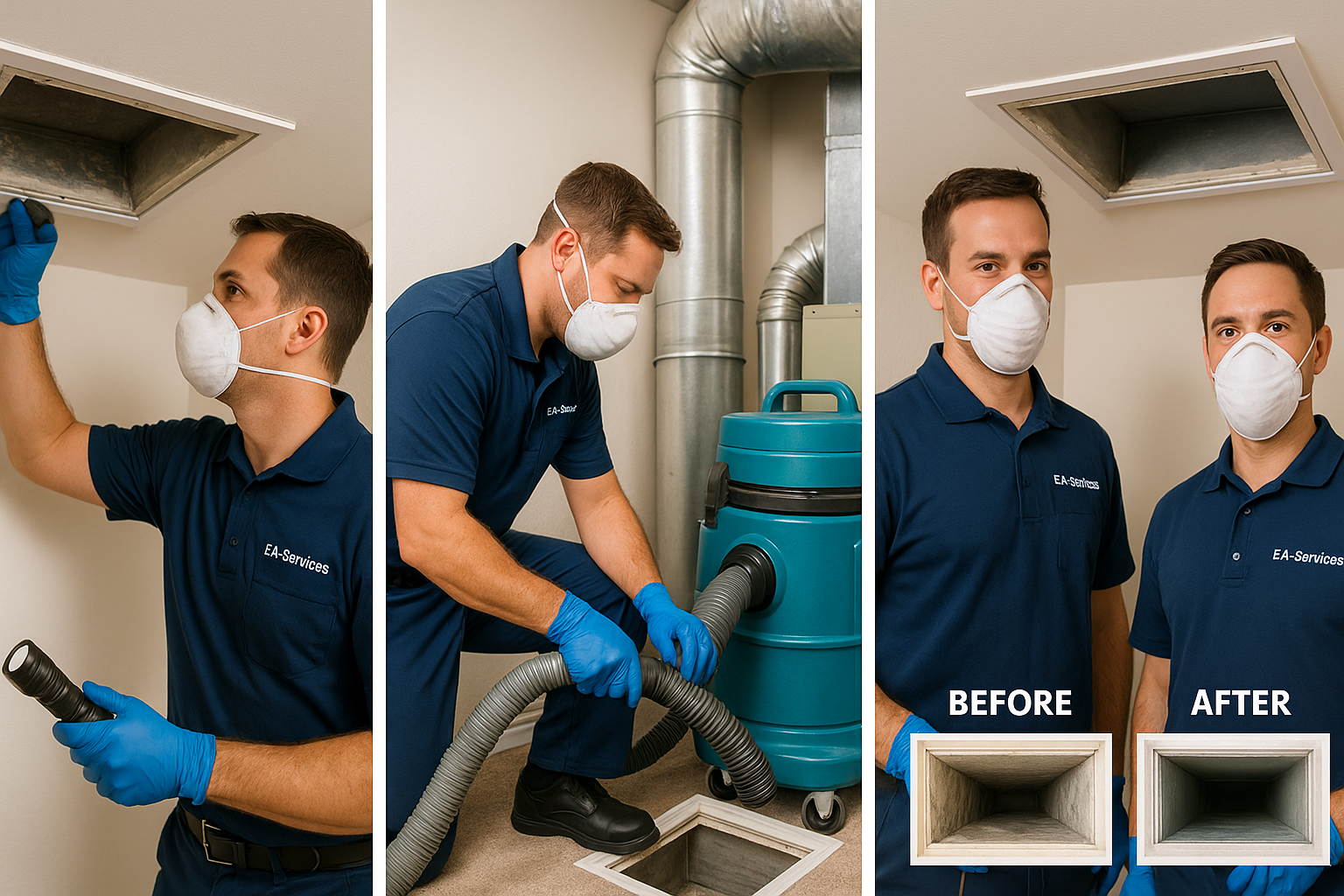 Professional air duct cleaning process in Tijeras